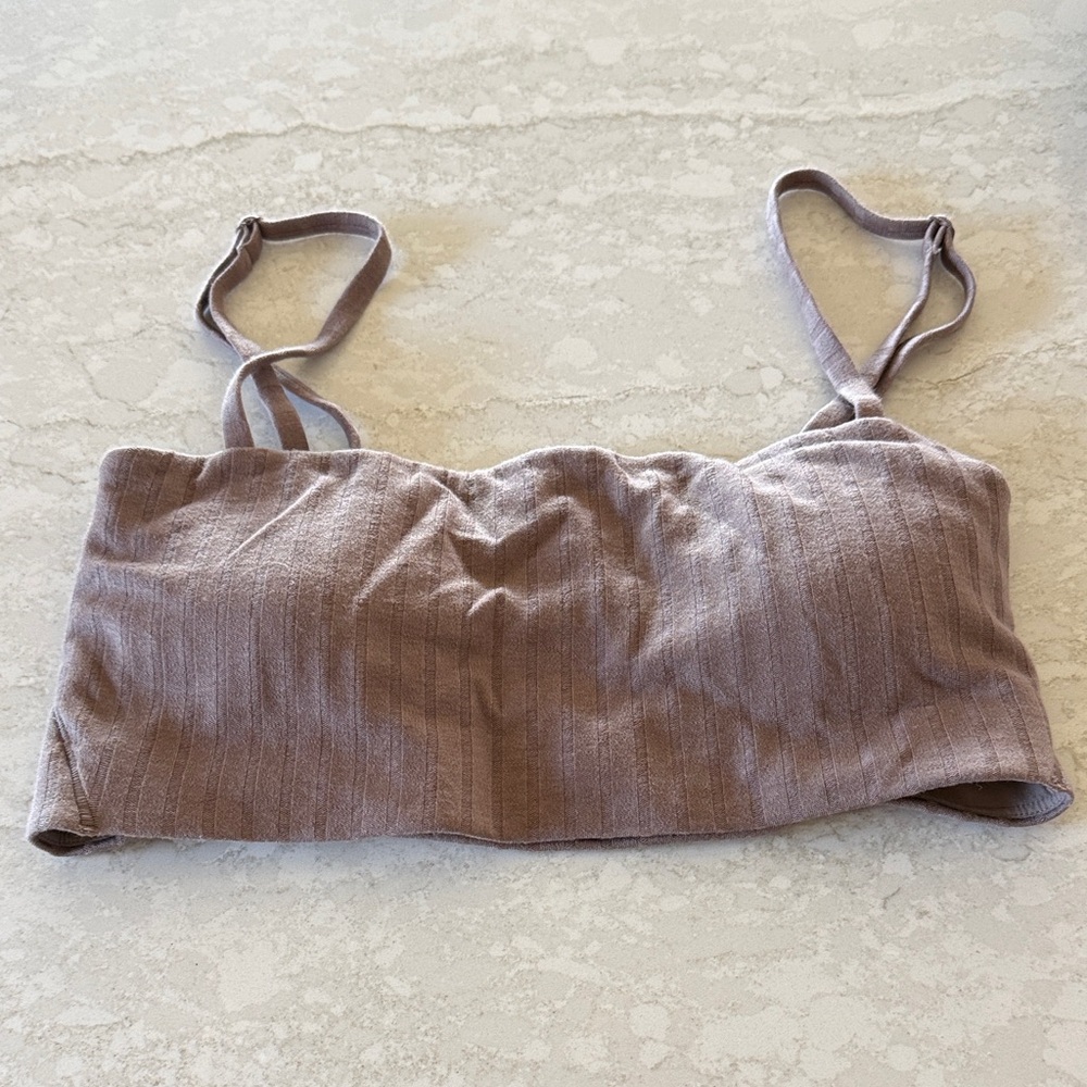 lululemon athletica Mauve Ribbed Bandeau Bralette